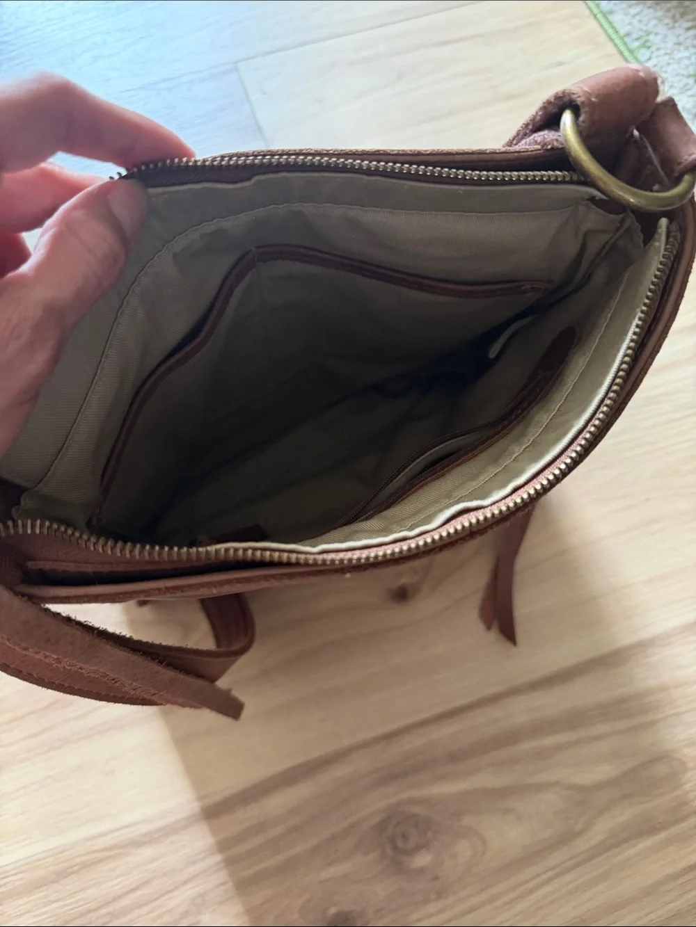 Lucky Brand Brown Leather Messenger Crossbody Bag